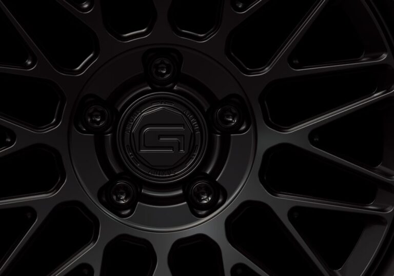 Three-quarter view of a black G22 3-piece wheel from Govad Forged Heritage series